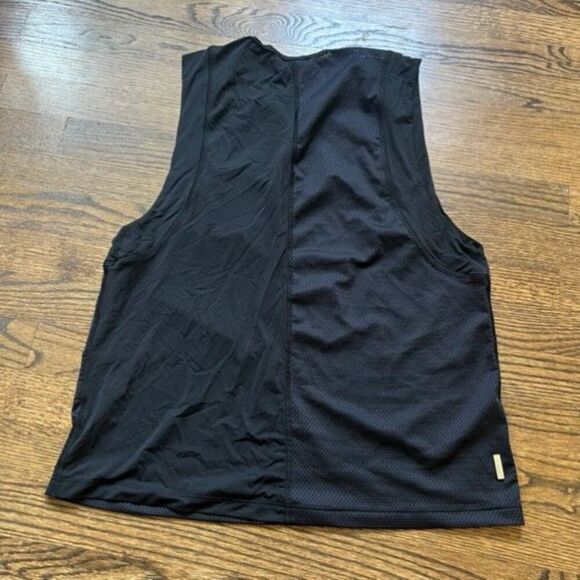 Alala Womens Black Mesh Dual Split Crew Neck Tank Top Size Small - Picture 2 of 8